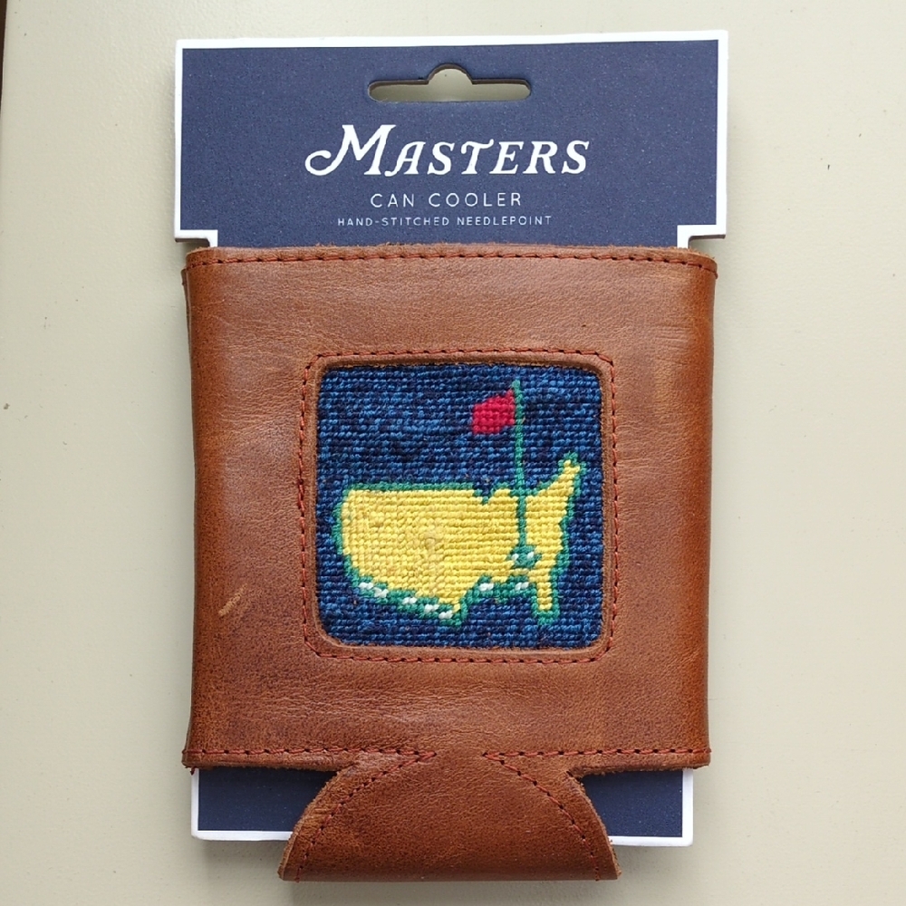 Masters Brown Leather Can Cooler
